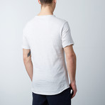 Raw Edge Short Sleeve Short Sleeve Pocket Tee // Heather White (M)