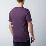 Raw Edge Short Sleeve Short Sleeve Pocket Tee // Heather Purple (S)