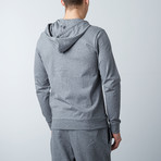 Light Weight Zip Up Hoodie // Heather Grey (XL)