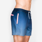 Astro Elephant Swim Short // Navy + Aqua + Pink (L)