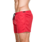 Grid Swim Short // Red (S)