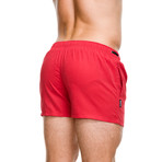 Grid Swim Short // Red (S)