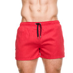 Grid Swim Short // Red (S)