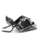 Cardinal Skull Locket (White Bronze // 20" Gunmetal Chain)