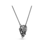 Cardinal Skull Locket (White Bronze // 20" Gunmetal Chain)