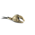 Crab Claw Necklace (Bronze // 20" Gunmetal Chain)