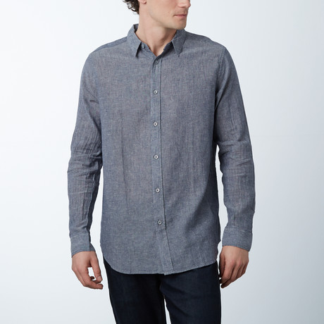 Long-Sleeve Modern Fit Shirt // Navy (S)