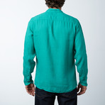 Long Sleeve Linen Shirt // Kelly (S)