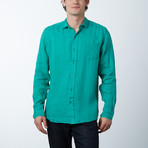 Long Sleeve Linen Shirt // Kelly (XL)