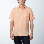 Short Sleeve Linen Shirt // Cantaloupe (L)