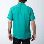 Short Sleeve Linen Shirt // Kelly (S)
