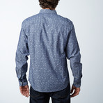 Panda Print Long Sleeve Modern Fit Shirt // Blue (S)