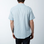 Short Sleeve Woven Stitch Shirt // Blue (2XL)