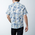 Short Sleeve Woven Palm Shirt // Blue (S)