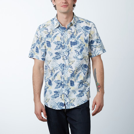 Short Sleeve Woven Palm Shirt // Blue (S)
