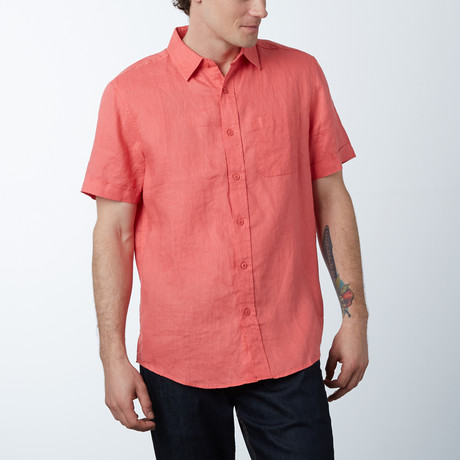 Short-Sleeve Modern Fit Shirt // Spice Coral (S)