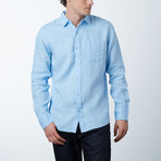 Long-Sleeve Linen Modern Fit Shirt // Light Blue (M)