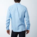 Long-Sleeve Linen Modern Fit Shirt // Light Blue (L)