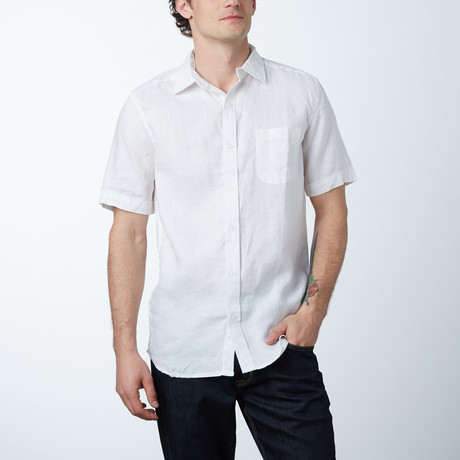 Short-Sleeve Linen Pocket Shirt // White (S)