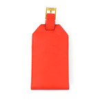 Smooth Leather Luggage Tag // Red