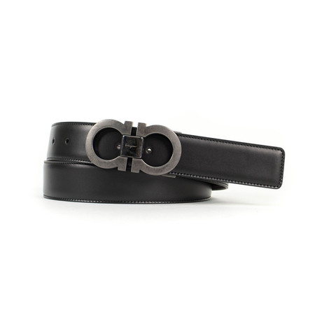 Double Gancio Reversible Belt // Gunmetal Gray (40" Waist // 100 cm)