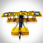 20's Vintage Biplane // Handmade Metal Yellow Plane