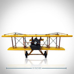 20's Vintage Biplane // Handmade Metal Yellow Plane