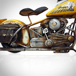 50's Indian Chief // Handmade Metal Yellow Motorcycle