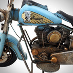 50's Indian Chief // Handmade Metal Blue Motorcycle