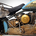 50's Indian Chief // Handmade Metal Blue Motorcycle