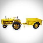 30's Yellow Farmall // Handmade Metal Tractor & Trailer