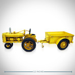 30's Yellow Farmall // Handmade Metal Tractor & Trailer