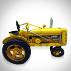 30's Yellow Farmall // Handmade Metal Tractor & Trailer