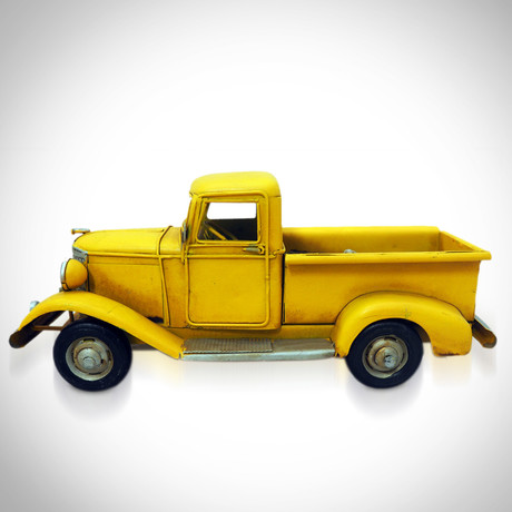 40's Chevy // Handmade Metal Yellow Pickup Truck