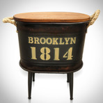 1814 Dark Green Brooklyn // Barrel Stool And Storage