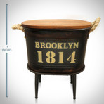 1814 Dark Green Brooklyn // Barrel Stool And Storage
