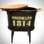 1814 Dark Green Brooklyn // Barrel Stool And Storage