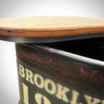 1814 Dark Green Brooklyn // Barrel Stool And Storage