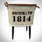 1814 White Brooklyn // Barrel Stool And Storage