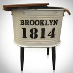 1814 White Brooklyn // Barrel Stool And Storage