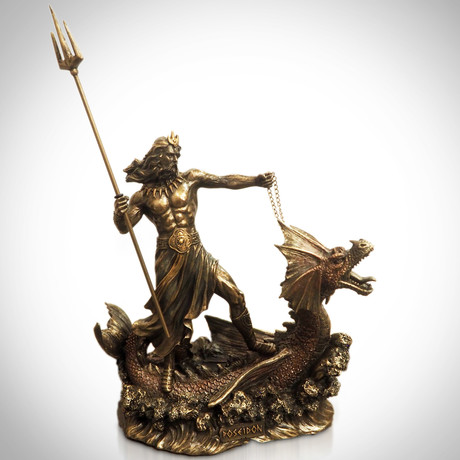 Greek God Of The Sea Poseidon Hippocampus // Cast Bronze Statue