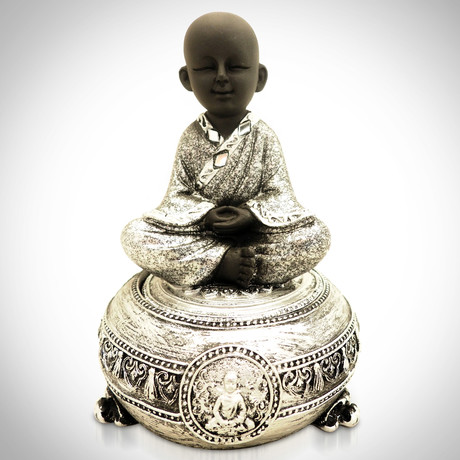 Young Buddha // Folk Art Statue And Bowl