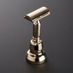 Solid Bronze Bar Saftey Razor + Stand