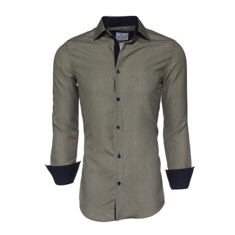 Jack Printed Button-Up Shirt // Navy (XS)
