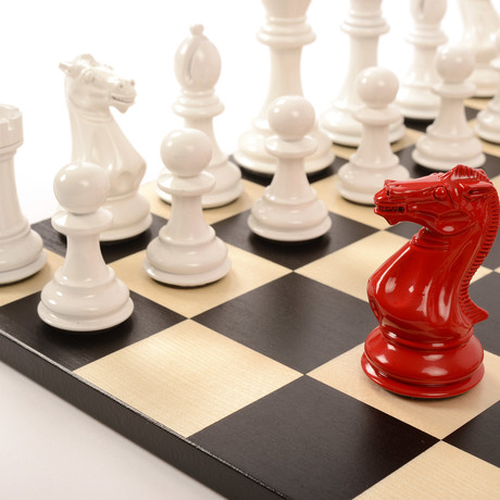 Bold Chess Set // Classic Red + Gloss White