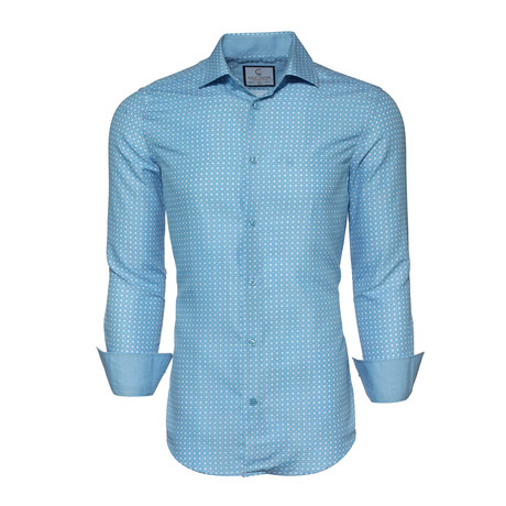 Lewis Printed Button-Up Shirt // Turq (XS)