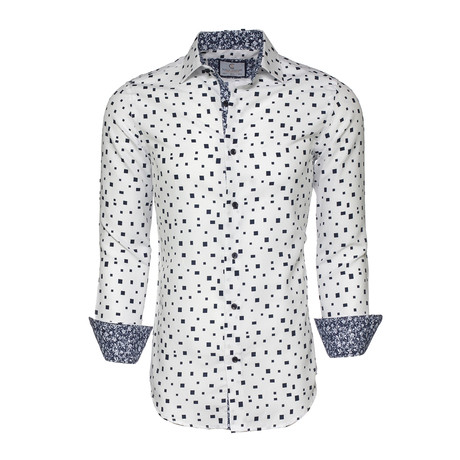 Lewis Abstract Button-Up Shirt // White (XS)