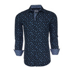 Lewis Abstract Button-Up Shirt // Navy (2XL)