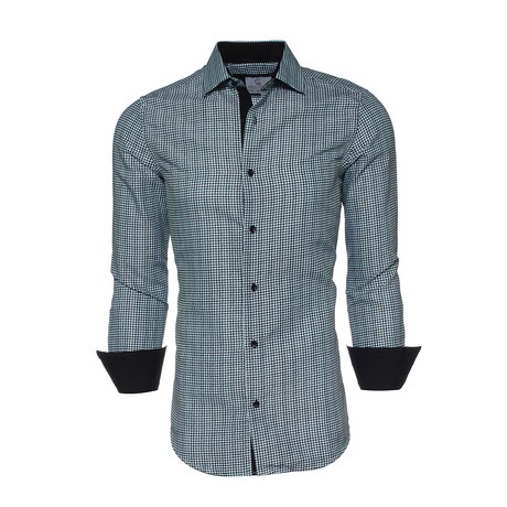 Lewis Printed Button-Up Shirt // Navy (L)