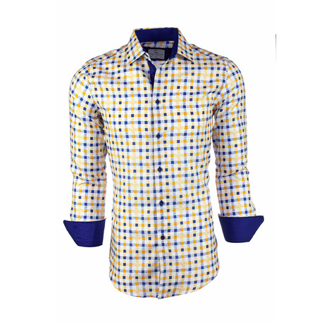 Lewis Checkered Button-Up Shirt // Royal (3XL)